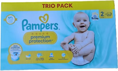 Pampers - Premium Protection - Maat 2 - Trio pack - Mega Pack - 162 luiers 4-8 KG