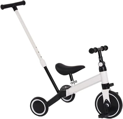 Babydriewieler - Kinderfiets - Leren Fietsen - 3-in-1 Groeiend - 75 x 50 x 87 cm - Wit