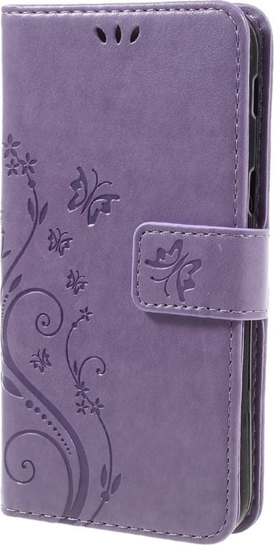 Coverup Bloemen & Vlinders Book Case - Geschikt voor Samsung Galaxy A5 (2017) Hoesje - Paars
