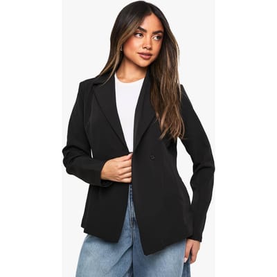 boohoo Dames Pocket Detail Structured Blazer | Zwart | Maat: 38
