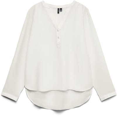 VERO MODA - VMKAJA LS V-NECK FOLD-UP TOP WVN - Dames - Blouses