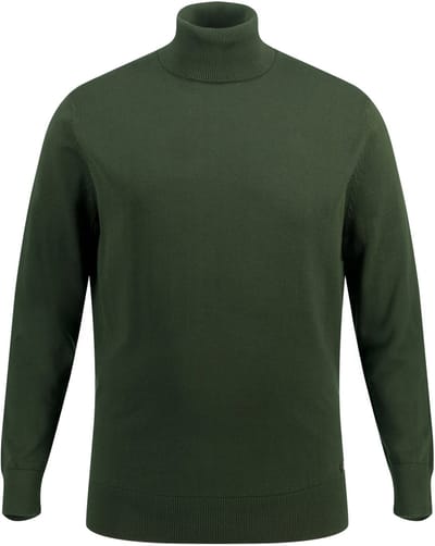 JP 1880 - Heren - Coltrui fijn breisel - Donkergroen - Maat XXL