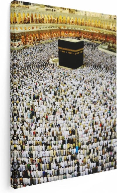 Artaza Canvas Schilderij Mekka - 30x40 cm - Klein - Wanddecoratie Islam - Muurdecoratie Arabisch - Kamer Accessoires
