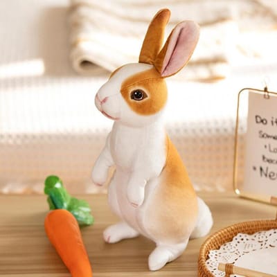 Staand Gesimuleerd Konijn Pluche Speelgoed Zacht Knuffeldier Cadeau voor Kinderen Verjaardagscadeau 27cm