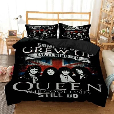Queen Rockband Digitaal bedrukt beddengoed voor Jongens Queen beddengoedset Zacht en comfortabel Aangepaste King size beddengoedset EU SuperKing 260x220
