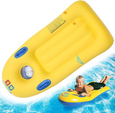 Daity 1 stuk - Opblaasbaar surfboard, 119 x 58 cm (47 x 23 inch) surfplank met handvatten, zomerzwemboard voor waterglijbaan, zwembad en strand.
