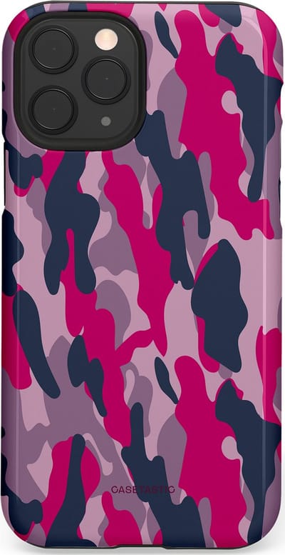 Casetastic hoesje geschikt voor Apple iPhone 11 Pro - Dubbellaagse bescherming - Urban Pink Camo - Fashion Case - Lila Roze Donkergrijs Grijs