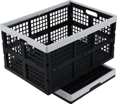 Online Europe, Zwarte Vouwkratten 1 Stuk, Boodschappenkratten 50x35x26,5cm