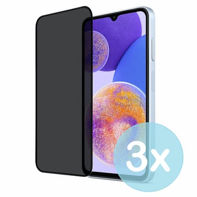 Privacy Screenprotector Geschikt voor Samsung Galaxy A23 4G – Anti-Gluren – Krasbestendig Gehard Glas 9H – Volledige Dekking – 3-Pack – FuturiQ