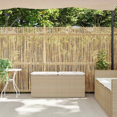 vidaXL - Tuinbank - met - kussen - 110x40x44 - cm - poly - rattan - beige