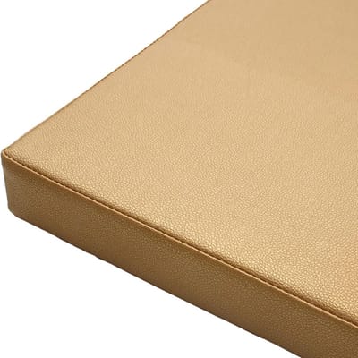Tuinbank Zitkussen - Bankkussen met strikken - Buiten Zitten - Waterdichte Kunstlederen Hoes - 200x30x5 cm - Helder Goud