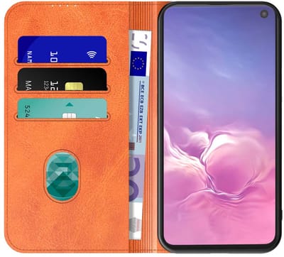 Geschikt voor Samsung Galaxy S10E Telefoonhoesje Bruin Kunstleer Met Magnetische Sluiting - Portemonnee BookCase Met Pasjeshouder - ProtX