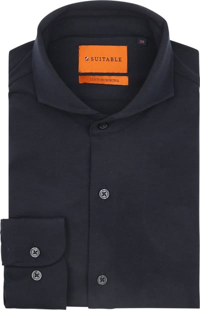 Suitable Sorona Overhemd Donkerblauw (navy) - Maat 38 - Heren - Overhemden Formeel
