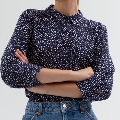Starry Indigo - Dames Tops / Shirt | Lange Mouwen | Blauw | Maat S/36