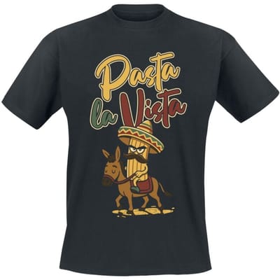 Tierisch - Fun T-shirt - Pasta La Vista - L tot XXL - voor Mannen - zwart