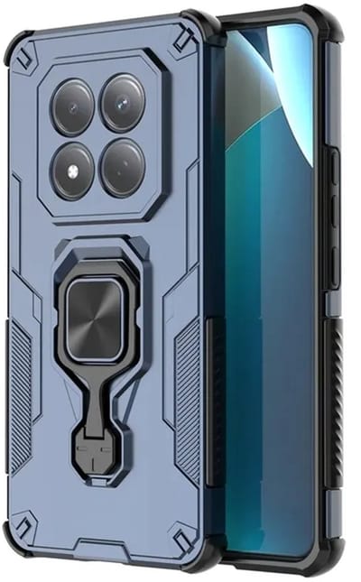 MobyDefend Hoesje - Geschikt voor Xiaomi Redmi Note 15 4G - Dubbelgelaagde Pantsercase Met Standaard - Blauw