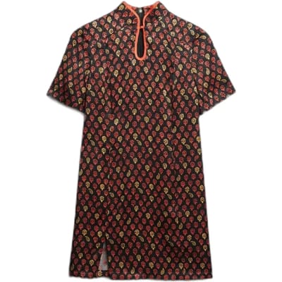 Superdry - Mini-jurk van jacquard met mandarijnkraag - Dames - Jurken