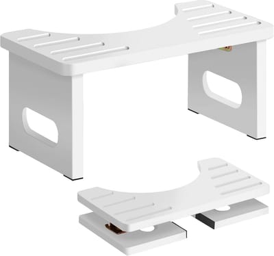 Toiletkruk - Houten kruk - Comfort verhogen - Opvouwbaar ontwerp - 40 x 22 x 18 cm - Wit