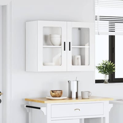 vidaXL - Keukenbovenkast - met - glazen - deur - Porto - wit