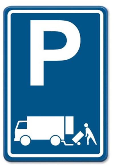 Parkeerbord Laden en Lossen - blauw - Weerbestendig Aluminium - 40x60 cm - Bevestiging: Zonder bevestiging (alleen het bord)