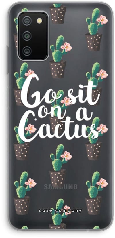 Case Company® - Hoesje geschikt voor Samsung Galaxy A03S hoesje - Cactus quote - Soft Cover Telefoonhoesje - Bescherming aan alle Kanten en Schermrand