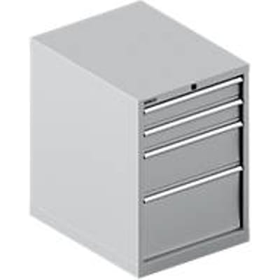 Schäfer Shop Select  ladekast 27-36, 4 schuifladen, tot 75 kg, B 564 x D 725 x H 800 mm, blank aluminium/blank aluminium