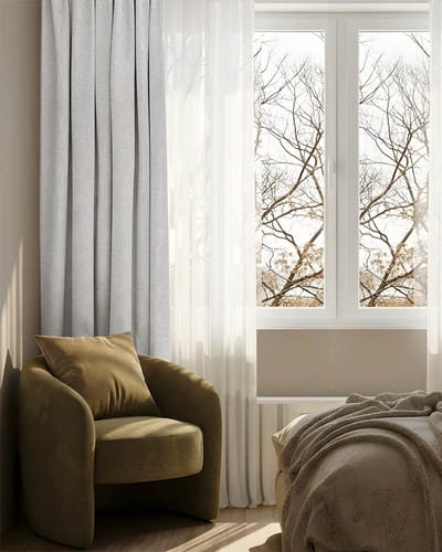 HOOMstyle Kant en klaar gordijn met haakjes Luna - 100% Verduisterend - Plooiband - 140x270cm - Kiezel