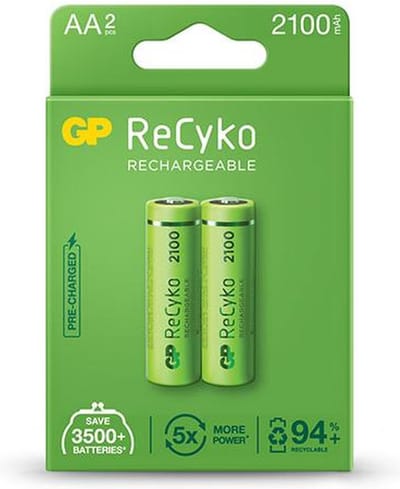 AA 2100mAh 2 stuks GP Recyko Oplaadbare batterijen