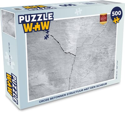 Puzzel Beton - Scheur - Grijs - Legpuzzel - Puzzel 500 stukjes