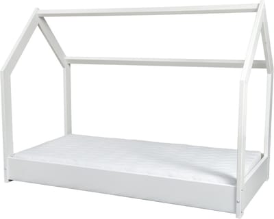 Bedhuisje - 80x160 cm - met ECO matras - wit