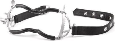 Black Label - Whitehead Ratchet Mondklem met PVC coating en leren riempje