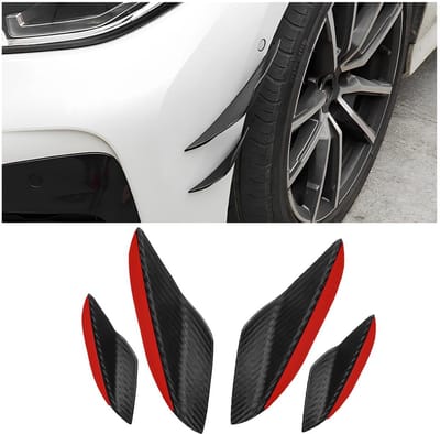 Dailygoods- Spoiler Universeel - Voorbumper Spoiler Lip Splitter - Rubber Vinnen - 4 Stuks - Piano Zwart - Eenvoudig te Installeren - Bumperlip