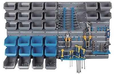 Wandmontage Gereedschap Organizer met 44 Opbergbakken en Haken - Ideale Doe-Het-Zelf Oplossing