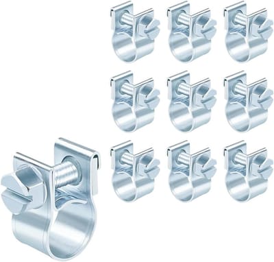 Dailygoods - 10 stuks mini slangklemmen, verstelbare kleine slangklemmen, voor waterleidingen, luchtslangen, siliconen slangen (8-10 mm)