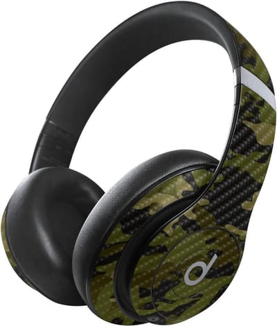 Beschermhoes Hoofdtelefoon - Sticker Skin - Apparaat Personaliseren - Textuur Carbon Fiber - 38.1 cm - Groen Camouflage