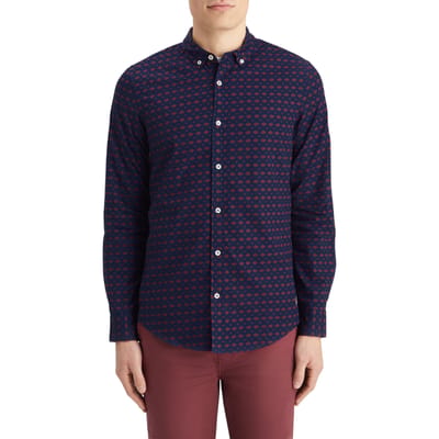 Scotch & Soda Slim Fit Ditsy Aop Shirt Night Bookcover Ditsy Size: S | Casual Shirts Outlet | Heren | Blauw