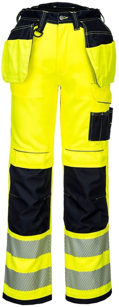Portwest PW3 Hi-Vis Werkbroek met Holster Pockets T501 - Geel/Zwart - 34