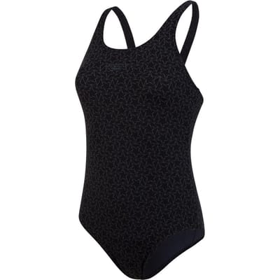 Speedo - Maat 36 -  End Boomstar Allover Muscleback Sportbadpak Dames - Black/Grey