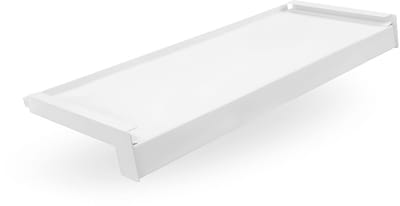 DQ-PP Vensterbank Aluminium + Poedercoating - 80 cm - Wit RAL 9016 - Diepte 35 cm - Weerbestendig - Incl. PVC-eindkappen - Vensterbank - Buitenvensterbank - Buiten - Vensterbank - Buiten