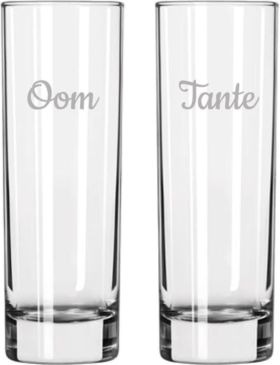 Gegraveerde longdrinkglas 22cl Tante & Oom