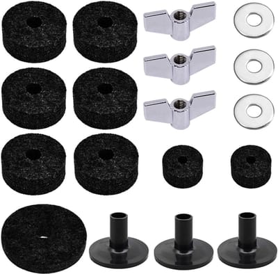 Drum Vilten Pads - Cymbal Beschermers - Drumstel Onderhoud - Anti-Kras Bescherming - 18 Stuks - Zwart