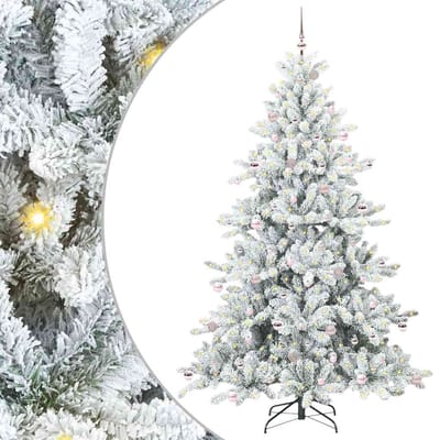 vidaXL Kunstmatige Inklapbare Kerstboom Wit 240 cm PVC en staal