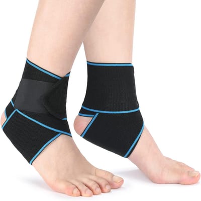 Enkelsteun Brace, Elastische Enkelbandage, Adjustable Compression Ankle Support Brace Antislip Sports Enkelbandage, Ideaal als Bescherming Tijdens het Sporten (2 pakje)