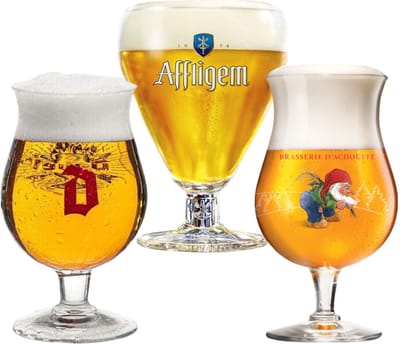 Duvel Bierglas 33cl + Affligem bierglas 30cl + La Chouffe 33cl Bierglas (Bierglazen Cadeau Pakket) Mancave