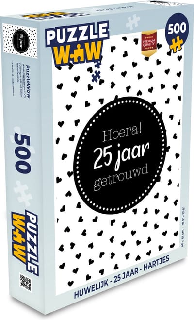Puzzel Spreuken - Hoera! 25 jaar getrouwd - Quotes - Huwelijk - Legpuzzel - Puzzel 500 stukjes