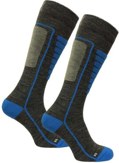 Norfolk Skisokken - Merino Wol Skisokken - Schokabsorptie - Naadloos - Zacht, Warm en Droog - Smoked - Maat 35-38 - Courchevel