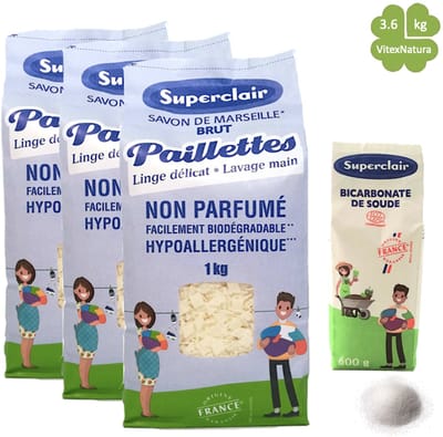 Vlekkenverwijderaar Zeepvlokken + Natriumbicarbonaat 3.6 kg Multifunctioneel Superclair