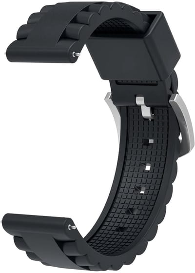 Strap-it Siliconen 'Wave' bandje (24mm) geschikt voor Garmin Fenix 9 (Pro) 51mm / Fenix 8 (Pro) 51mm / Garmin Fenix 7x (Pro - Sapphire Solar) / Fenix 6x (Pro - Sapphire) / Fenix 5x (Plus) / Fenix 3 / Epix Pro (Gen 2 - 51mm) / Enduro 1-2-3 - Zwart