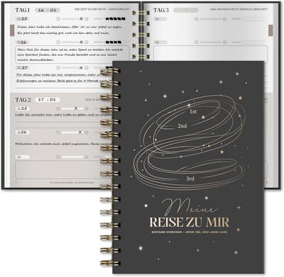 Dagboek Hardcover - Persoonlijk Notitieboek - Gedachten Noteren - Lijnpatroon Binnenkant - 21.7 x 16.6 cm - Donkergrijs