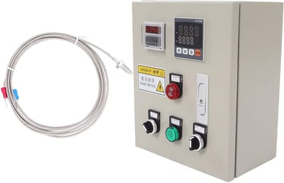 Temperatuurregelaar Box - Temperatuurcontroller Thermokoppel - Industriële Verwarming - Digitale PID Controle - 380V AC 15KW - Zwart